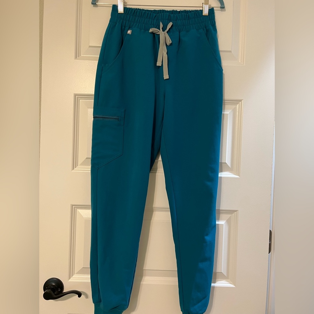 FIGS high waisted Zamora Pacific blue size XS